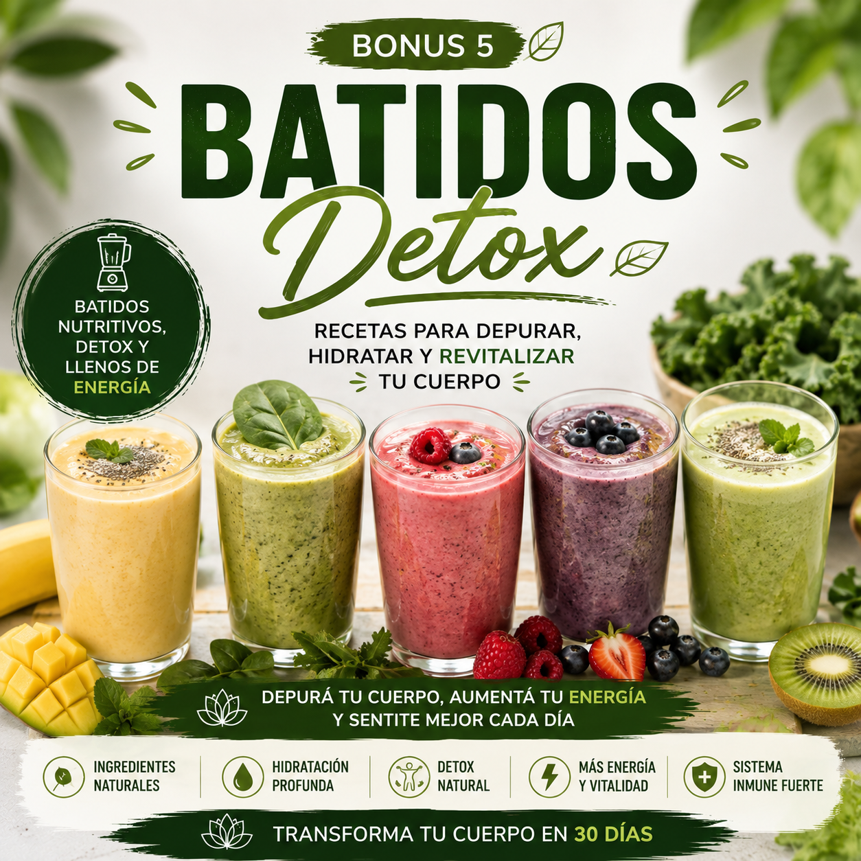 Transforma tu cuerpo en 30 días + 5 bonus de regalo!!🎁🎁